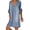 Light Blue, variant on fartey Denim Dress for Women Casual Short Sleeved Jean Dresses With 3 Snaps Split V Neck Mini Sundresses Lounge Loose Comfort Retro Western Denim Dresses