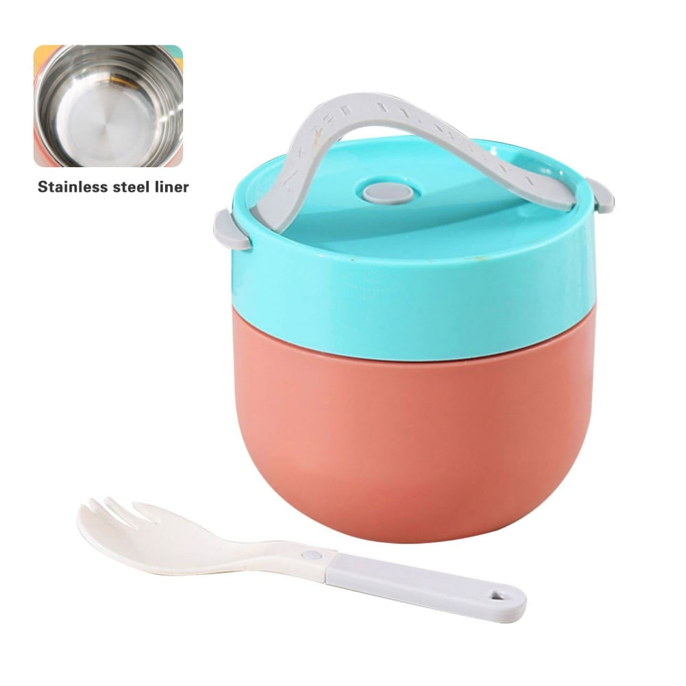 Insulated Food Jar Thermo Hot Cold Food Lunch Bag Container Bowl Spoon