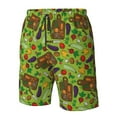 thumbnail image 6 of Uemuo Carrot Eggplant Pattern Men's Swim Trunks Hawaiian Beach Bathing Suit Swimsuits Beach Quick-Dry Shorts with Pockets-Small, 6 of 9