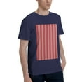 thumbnail image 2 of Bingfone Stripes Red White Men'S Loose Fit Short-Sleeve Pocket T-Shirt, 2 of 7
