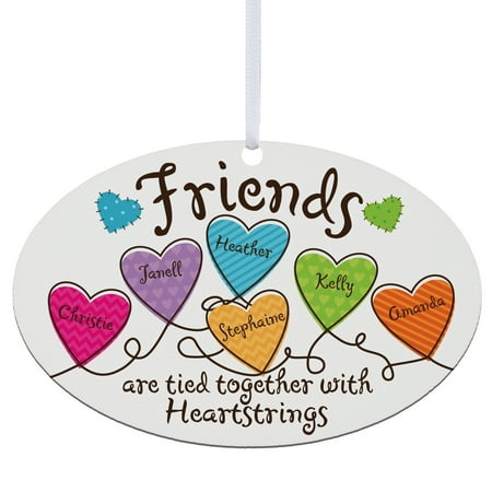 Personalized Friends Heartstrings Oval Ornament-Available for Sisters or (Personalized Best Friend Ornaments)