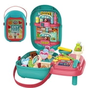 Clearance！ Mini Family Set Toys Set Pretend Play Toy Set For Kids Suitcase Kit