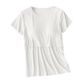 thumbnail image 3 of Gelikeya Womens Nursing Tops for Breastfeeding Soft Maternity Shirt Short Sleeve Comfortable Pregnancy Clothes Loungewear Blouse White, Size XXL, 3 of 7