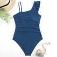 thumbnail image 4 of Kiijoy Girls Ruffle One Shoulder One-Piece Swimsuit Beach UPF 50+ Bathing Suit, Sizes 8-16, 4 of 5