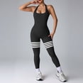 thumbnail image 6 of larppty Womens Workout Seamless Jumpsuit Spring Summer Fashion Hip Lift Peach Hip Shap Backless Yoga Jumpsuit Romper Outfits（Black， M）, 6 of 7