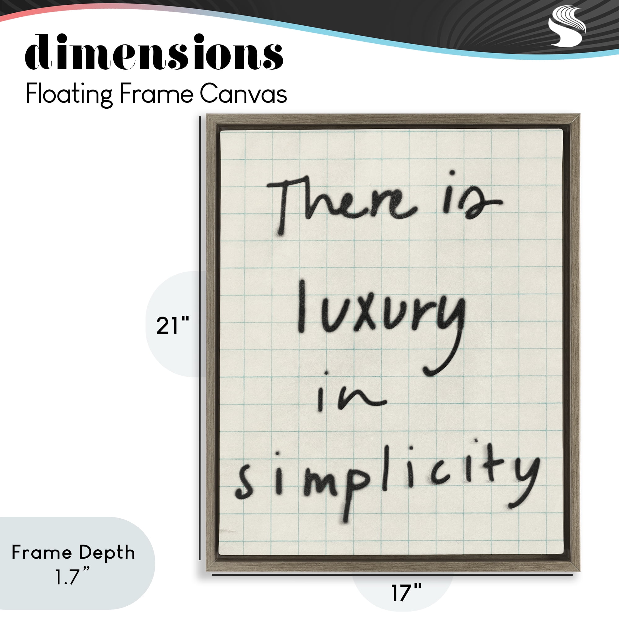 Stupell Industries Luxury In Simplicity Scrawl Brown Framed Floater Canvas Wall Art, design by Victoria Barnes