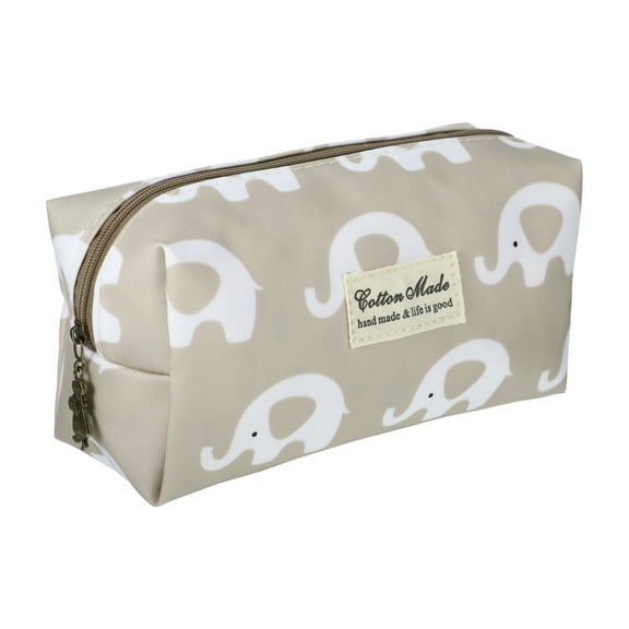 1 Pc Women Portable Makeup Bag for Business Travel Vacation Camping Gym Khaki Nylon
