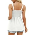 thumbnail image 3 of Liacowi Women Summer Tunics Tops Casual Cami Top Solid Color Sleeveless Backless Ruched Blouses, 3 of 5
