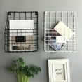 thumbnail image 2 of WHAMVOX Wrought Iron Storage Basket Magazine Hanging Mount Newspaper Holder Organzer for Home Office (White), 2 of 8