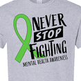 thumbnail image 4 of Inktastic Never Stop Fighting Mental Health Awareness Green Ribbon T-Shirt, 4 of 5