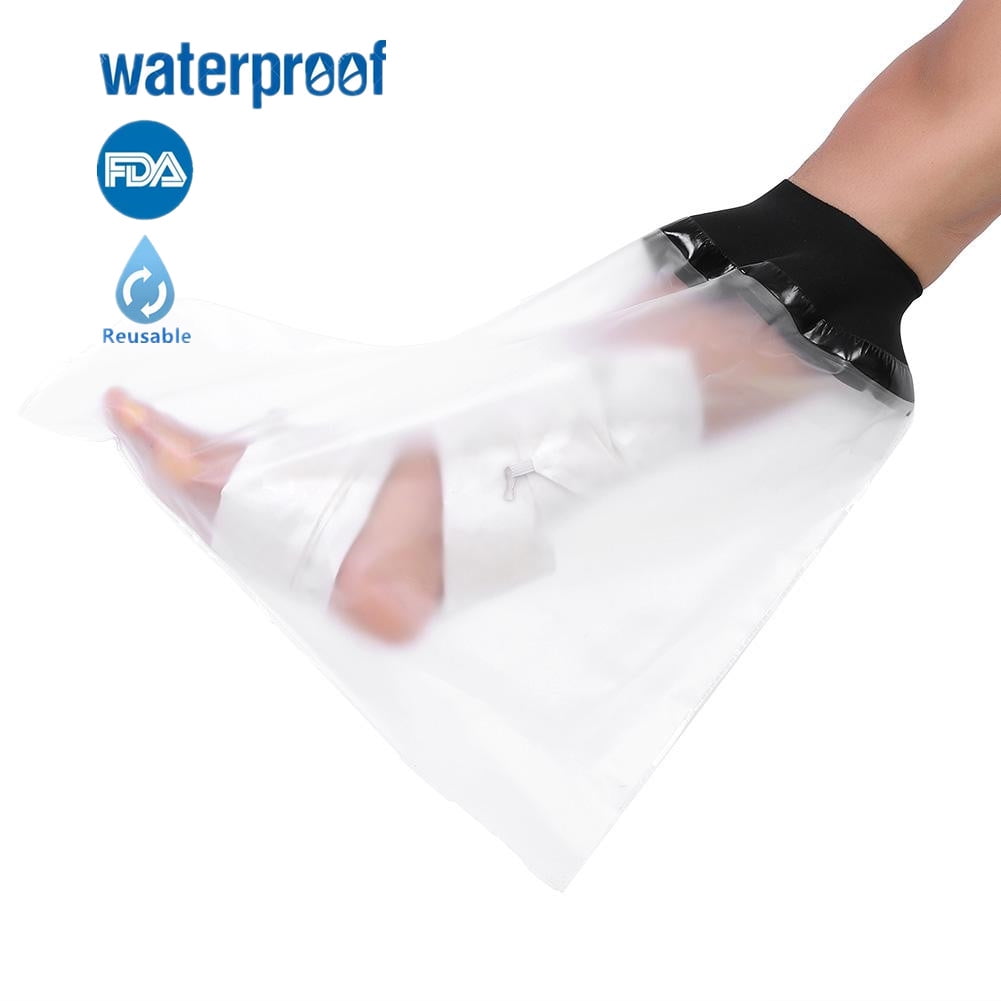 WALFRONT Portable Waterproof Sealed Cast Bandage Protector Adult Wound Fracture Foot Leg Knee Shower Cover 12.60 x 5.51 x 1.18inch