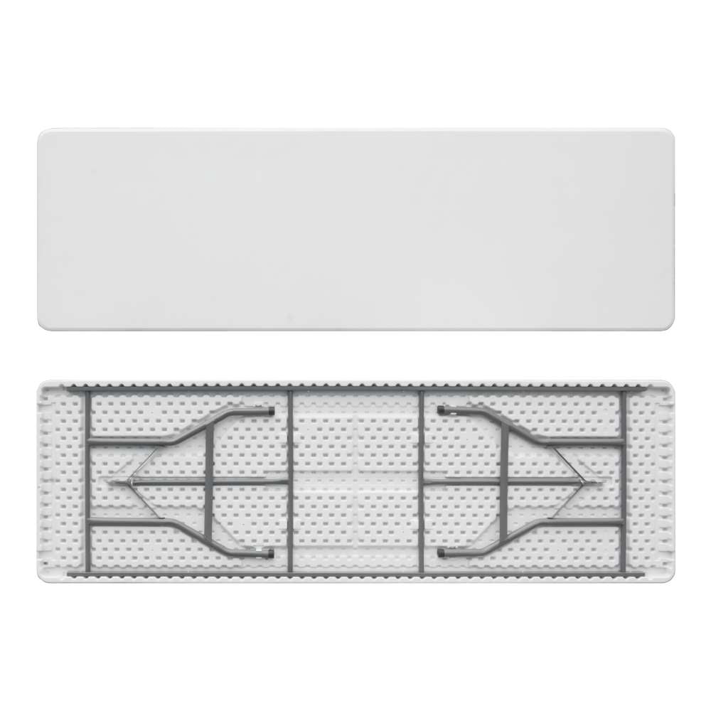 Heavy Duty 96'' 8ft Outdoor Party Event Solid Non-Folding Tabletop Rectangle Plastic Folding Table