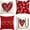 Red, variant on I Love U XOXO Valentine Hearts Throw Pillow Covers, 16 x 16 Inch Love Wedding Cushion Case Decoration for Sofa Couch Set of 4