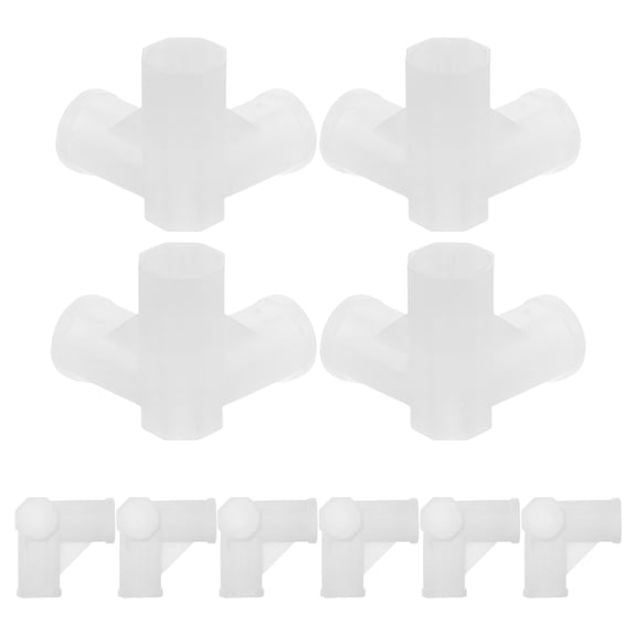 Luxshiny 10Pcs White High Strength Plastic 3-Way Closet Rod Link for Efficient Space Optimization