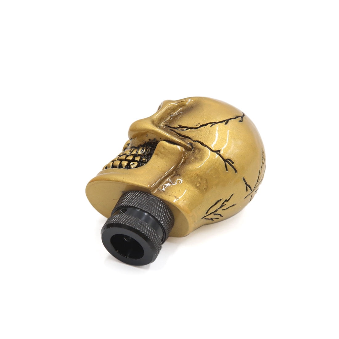 Unique Bargains Gold Tone Skull Head Shaped Car Truck Manual Stick Gear Shift Knob Lever Shifter