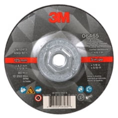 3M Cut & Grind Wheel, 06465, T27, 5 in x 1/8 in x 5/8 in-11, Quick Change, 10/Inner, 20 ea/Case