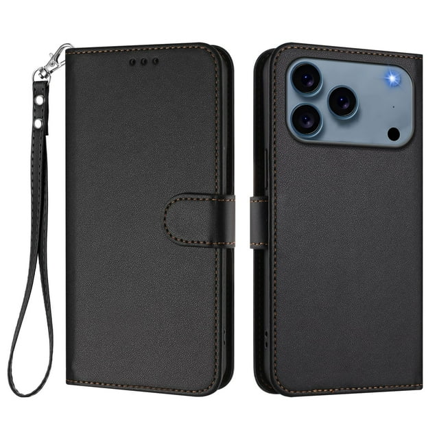GANGXUN Wallet Case for iPhone 17 Pro Max – Magnetic Closure, RFID Blocking, Wrist Strap, Wireless Charging Compatible
