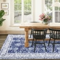 thumbnail image 3 of Haperlare Washable Boho Rugs Bohemian Rugs Floral Distressed Area Rug Bedroom Large Rug Living Room Dining Room Oriental Carpet, 9' x 12' Navy Blue, 3 of 7