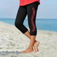 thumbnail image 2 of Ugoldhm Girls Dance Workout Running Yoga Capris Pants Baseball Print Casual Summer Kids Athletic Leggings Size 2-13, 2 of 4