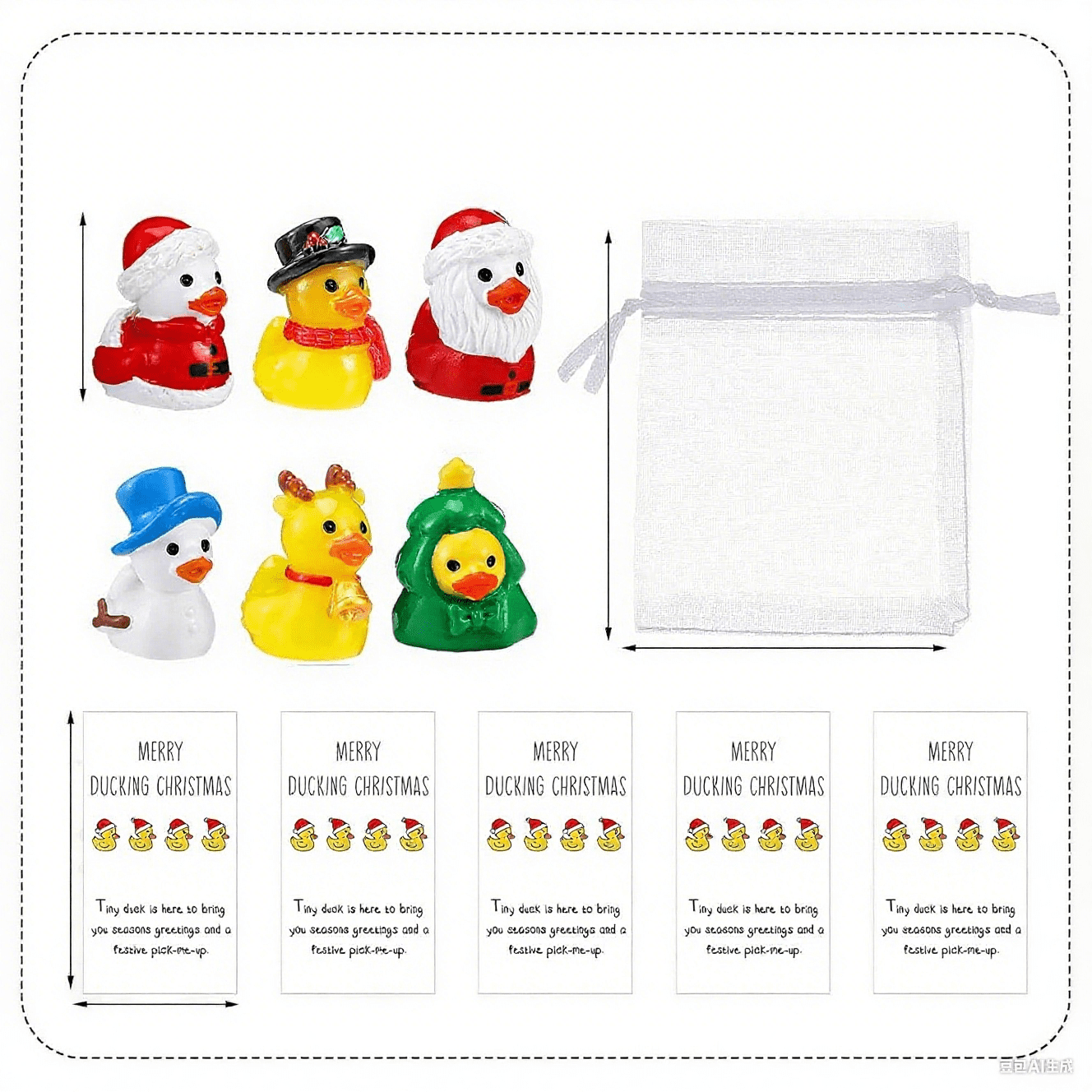Employee Appreciation Gifts Bulk Thank You Gifts Resin Ducks Inspirational Cards Organza Bag for Christmas Graduation Office Employee Coworker Relationship End of Year (30 Pcs Set)