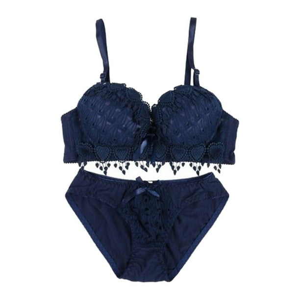 para mujer, conjunto de cierre trasero, azul Hugo Sujetador floral de  encaje para mujer