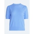 thumbnail image 5 of Free Assembly Women’s and Women's Plus Pointelle Sweater with Puff Sleeves, Sizes XS-4X, 5 of 5