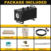 Propane Forge Kit Double Burner Square Mini Gas Forge with Base for Knife Making Blacksmithing Farrier