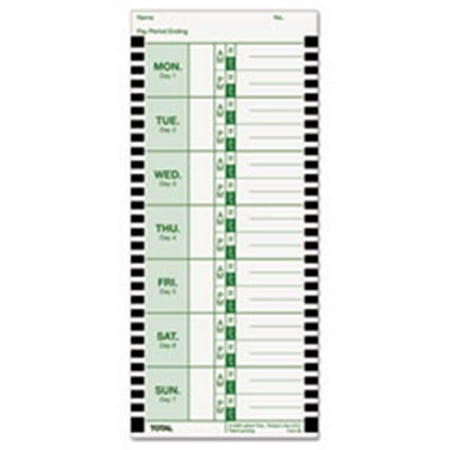 Latham Time Cards Lathem Time Corporation E8100 Time Card for Lathem Model 800P, 4 x 9, Weekly, 1-Sided, 100/Pack ()