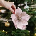 thumbnail image 6 of Glitter Christmas Flower, Artificial Velvet Magnolia Flower Decoration, Xmas Tree New Year Party Wedding Ornaments, 9.4*8.28 inch, 6 of 6