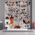 thumbnail image 4 of Halloween Shower Curtain, Devil Pumpkins Bats Spider Rustic Wooden Pattern Bath Curtains Happy Halloween Bathroom Curtain Waterproof Fabric with Hooks for Home Decor, 72Wx72H, 4 of 6