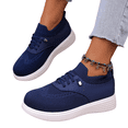 thumbnail image 2 of Nestiefly Slip On Sneakers Women Breathable Mesh Knitted Woven Low Top Walking Shoes Lightweight Wide Width Non-Slip Shoes Blue 41, 2 of 9