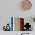 thumbnail image 2 of Shinelab Shamrock Metal Bookends, Custom Patrick Day Gift, Lucky Clover Bookshelf Decor 13042, 2 of 5
