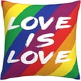 thumbnail image 2 of Throw Pillow Covers Love is Love Rainbow Gay Pride Design Square Pillowcase for Home Decor Sofa Car Bedroom Pillow case 18x18inch, 2 of 6