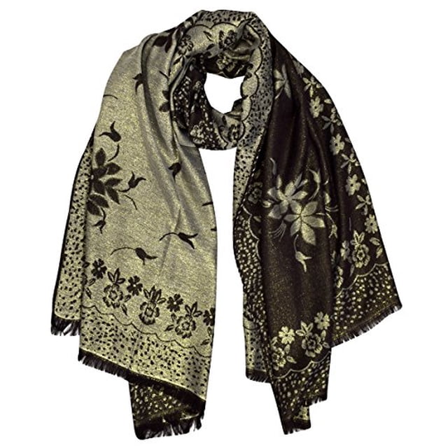 Peach Couture Châle Jacquard Cachemire Réversible Ravissant pour Femme Pashmina
