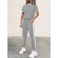 thumbnail image 4 of FreshPretty Womens 2 Piece Outfits Summer Tracksuit Sets Short Sleeve Tops Travel Long Pants Jogger Lounge Set, 4 of 8