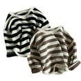 thumbnail image 5 of Godderr Newborn Baby Crewneck T-Shirts for Kids Boys Girls T Shirts for 9M-5T Long Sleeve Shirts Stripe Autumn Bottoming Shirt, 5 of 5