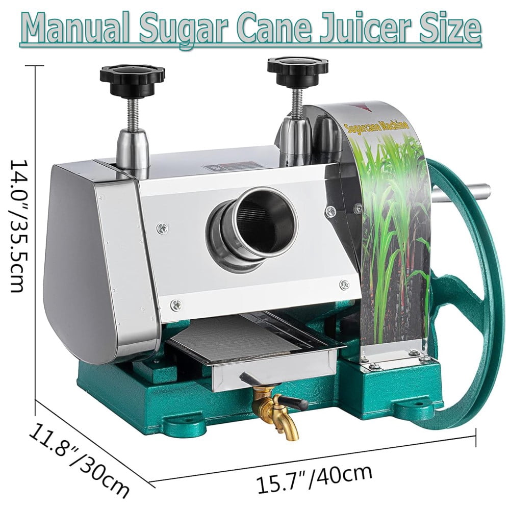 SHZOND Manual Sugar Cane Juicer, Commercial Stainless Steel Sugar Cane Press,110LBS Output per Hour Sugar Cane Extractor Squeezer for Home Use