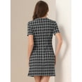thumbnail image 3 of DARING DIVA Round Neck Short Sleeve Pencil Sheath Dress XL Black White, 3 of 6