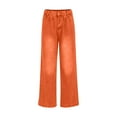 thumbnail image 4 of Womens Denim High Waisted Wide Leg Jeans Loose Button Closure Belt Loops Trousers with Pockets Trendy Casual Vacation Pants Orange, 4 of 6