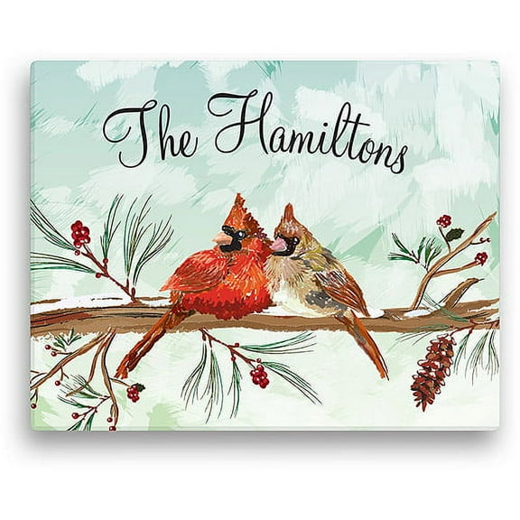 Personalized Cardinal Couple 11" x 14" Canvas