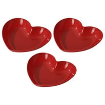 WASHWEPE Fruit Plate Snack Display Tray Red Plastic 3Pcs