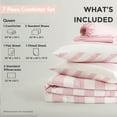 thumbnail image 6 of Regency Heights Queen Size Comforter Sets, 7-Piece Bed in a Bag Queen, Reversible Striped Comforter Bed Set with Sheets, Blush, 6 of 8
