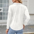 thumbnail image 4 of PNTUTB Women's V-Neck Long Sleeve Striped Texture Casual Pullover Fashion Loose Fit Top&Flash Picks, 4 of 6