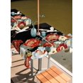 thumbnail image 2 of Outdoor Tablecloth with Umbrella Hole for Patio/Picnic/Party/Camping, Peony White Bird Waterproof Table Cloth Square Cover Washable, Black Farmhouse Retro Japanese Floral (54"x 54"), 2 of 8