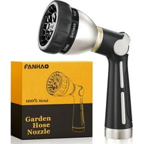 FANHAO Heavy Duty Garden Hose Nozzle with 8 Spray Patterns, Watering Hose Nozzle, Thumb Control