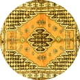 thumbnail image 1 of Ahgly Company Indoor Round Persian Yellow Traditional Area Rugs, 5' Round, 1 of 4