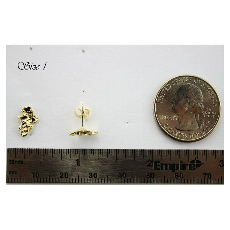 Brass Golden Square Gold Plated Ear Stud, Size: 0.5inch