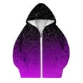 thumbnail image 2 of SonxaHe Big Girl' Hooded Jacket Fleece Gradient Zip Up Long Sleeve Outerwear Fall Winter Sweatshirt Purple,Sized 8-9, 2 of 4