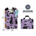 thumbnail image 2 of Yayeee Freestanding Laundry Hamper with Handle Collapsible Large Storage Basket for Clothes, Halloween Cats, 2 of 7