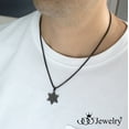 thumbnail image 6 of 555Jewelry Stainless Steel Star of David Necklace for Men & Women, Box Chain Patterned Star Of David Necklace for Women, Small Jewish Star Necklace, Mens Jewish Star Necklace, 16 Inch, Black, 6 of 9